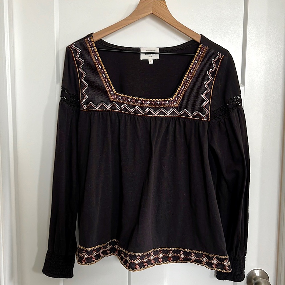 Black Embroidered Blouse